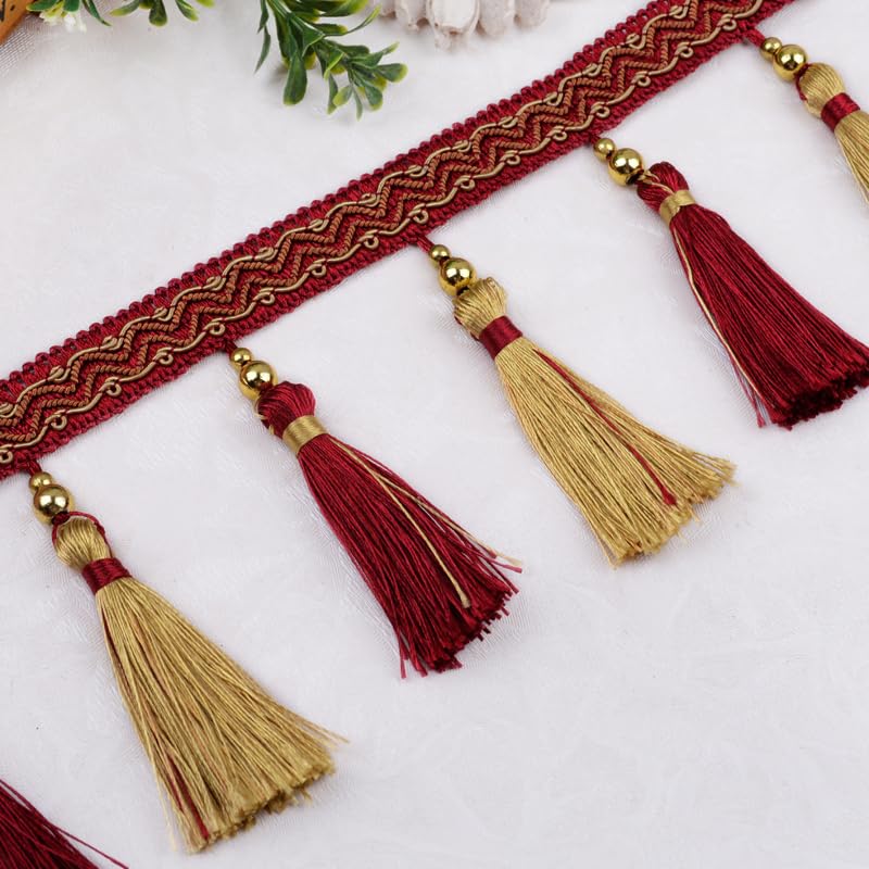 Frędzle, Frędzle Taśma, Aplikacja Do Zasłon, 12 Jardów DIY Szycia Warkocz Tkanina Wykończenie(Navy Blue)