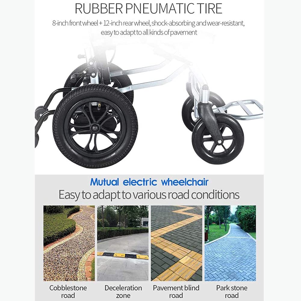 Silla de ruedas eléctrica plegable y ligera, ayuda de movilidad compacta, motor eficiente para transporte en interiores y exteriores