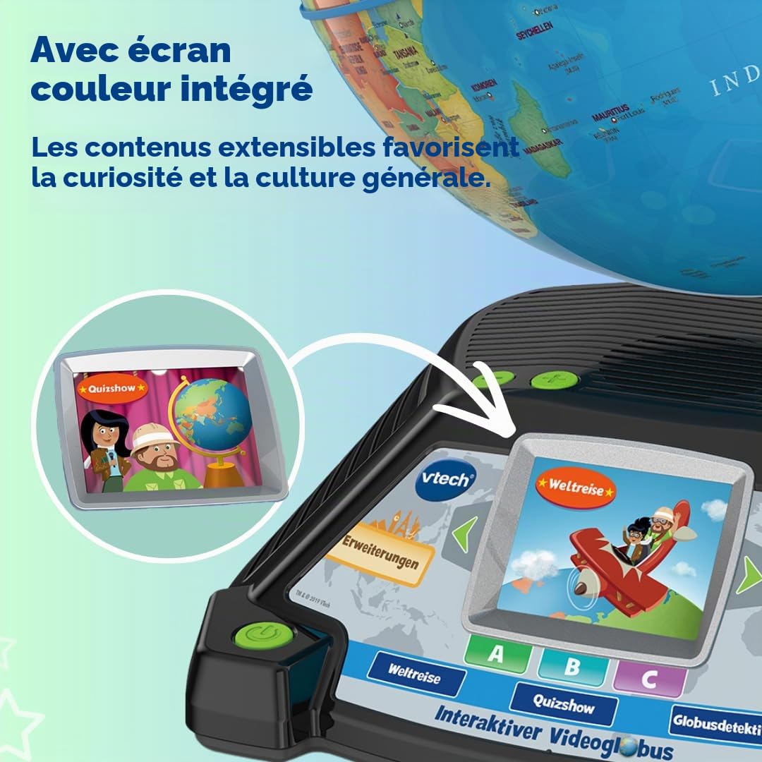 Vtech- Globe d'apprentissage, 80-605464, Multicolore - Version allemande