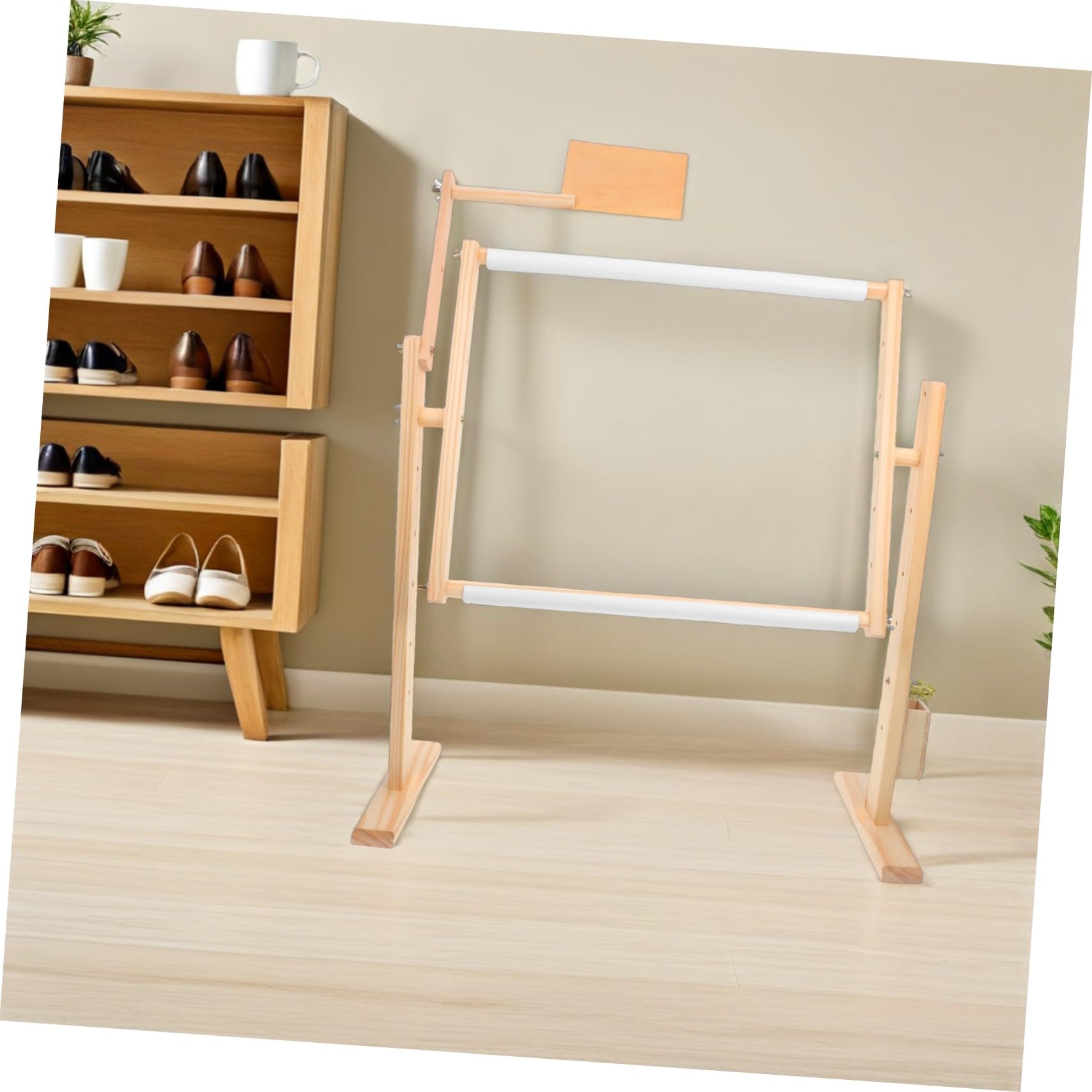 UKCOCO Bastidor de Bordado Giratorio Ajustable Bastidor de Punto de Cruz de Madera Soporte para Manualidades de Costura para Proyectos de Bordado Casa