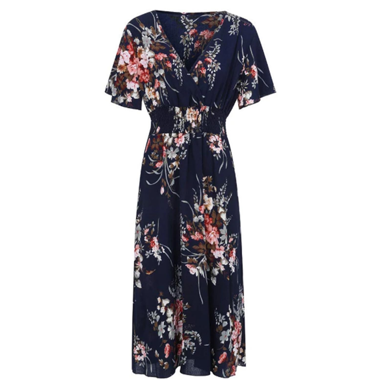 Abiti Oversize Donne Plus Size Boho Beach Floral Summer Dress Sundress Abbigliamento Femminile Loose Casual Gonna Lunga, HUTALIM, Rosa, XL