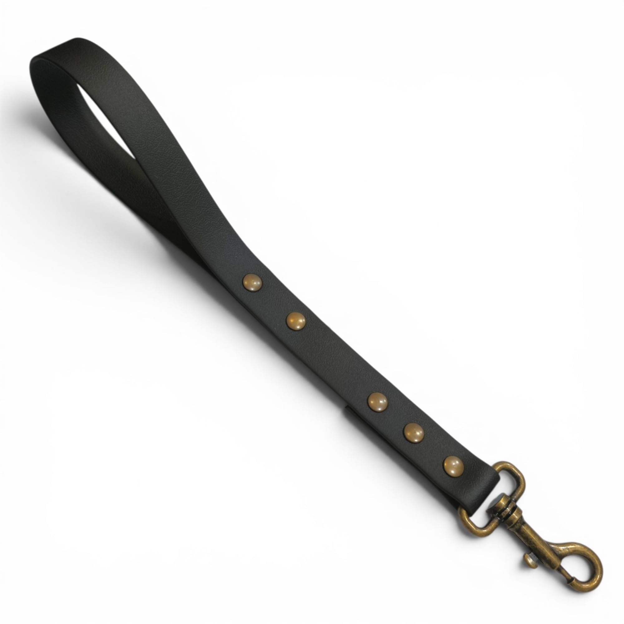 Correa Corta para Perros - Asa de Control - TPU Impermeable y Muy Resistente - Fabricada en España - 35cm, 45cm y 55cm (Negro, 35cm)