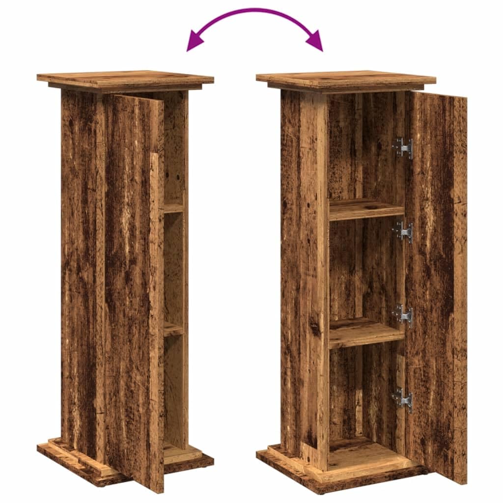 vidaXL Piédestal avec rangement vieux bois bois d'ingénierie