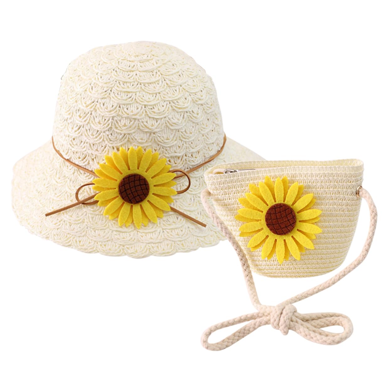 2 Piezas De Sombreros De Sol para Sombreros para De Playa De De Visera De Rafia para s De Verano Tejidos para Niñas Pequeñas