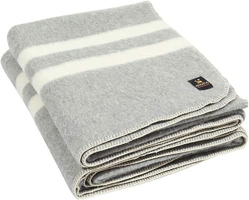 Miniatura 9 de Manta gruesa de lana de alpaca pesada para acampar al aire libre en interiores, suave diseño de rayas de Perú tamaño individual (rosa bebé, rayas