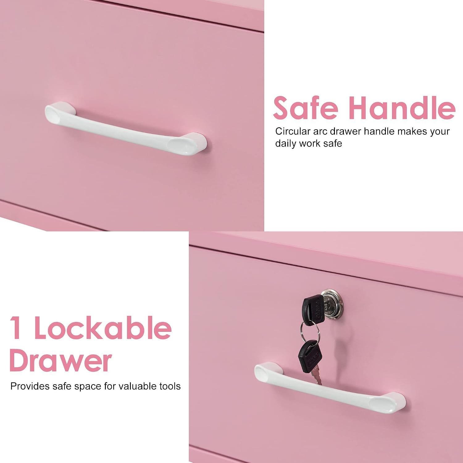 BarberPub Wall Mount Station with Drawers Styling Cabinet Open Storage Beauty Salon Spa Equipment 2502 (Pink)