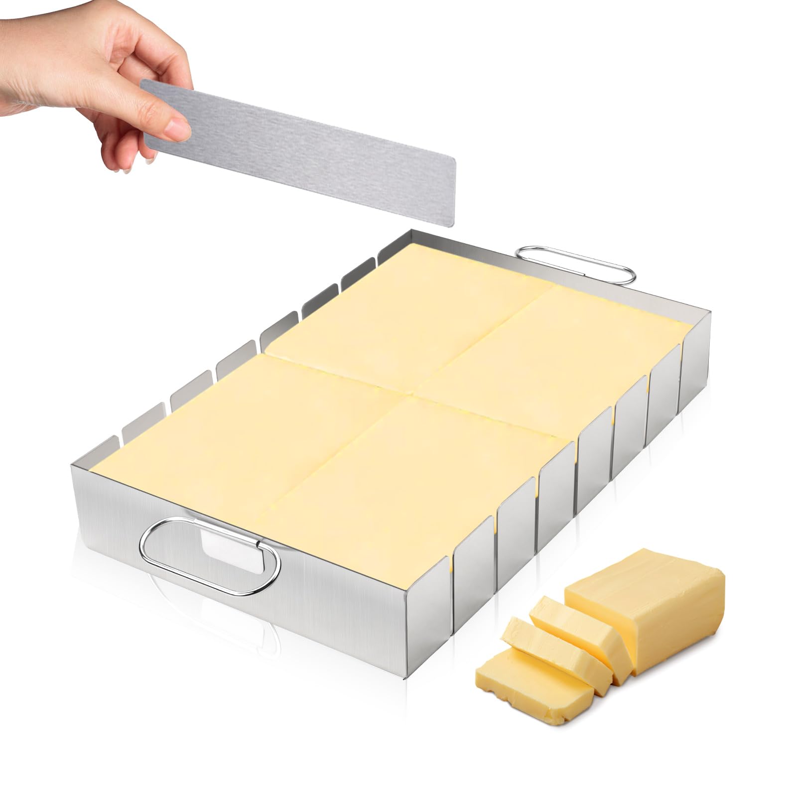 Outil pour bloc alimentaire et trancheuse à beurre en acier inoxydable argent