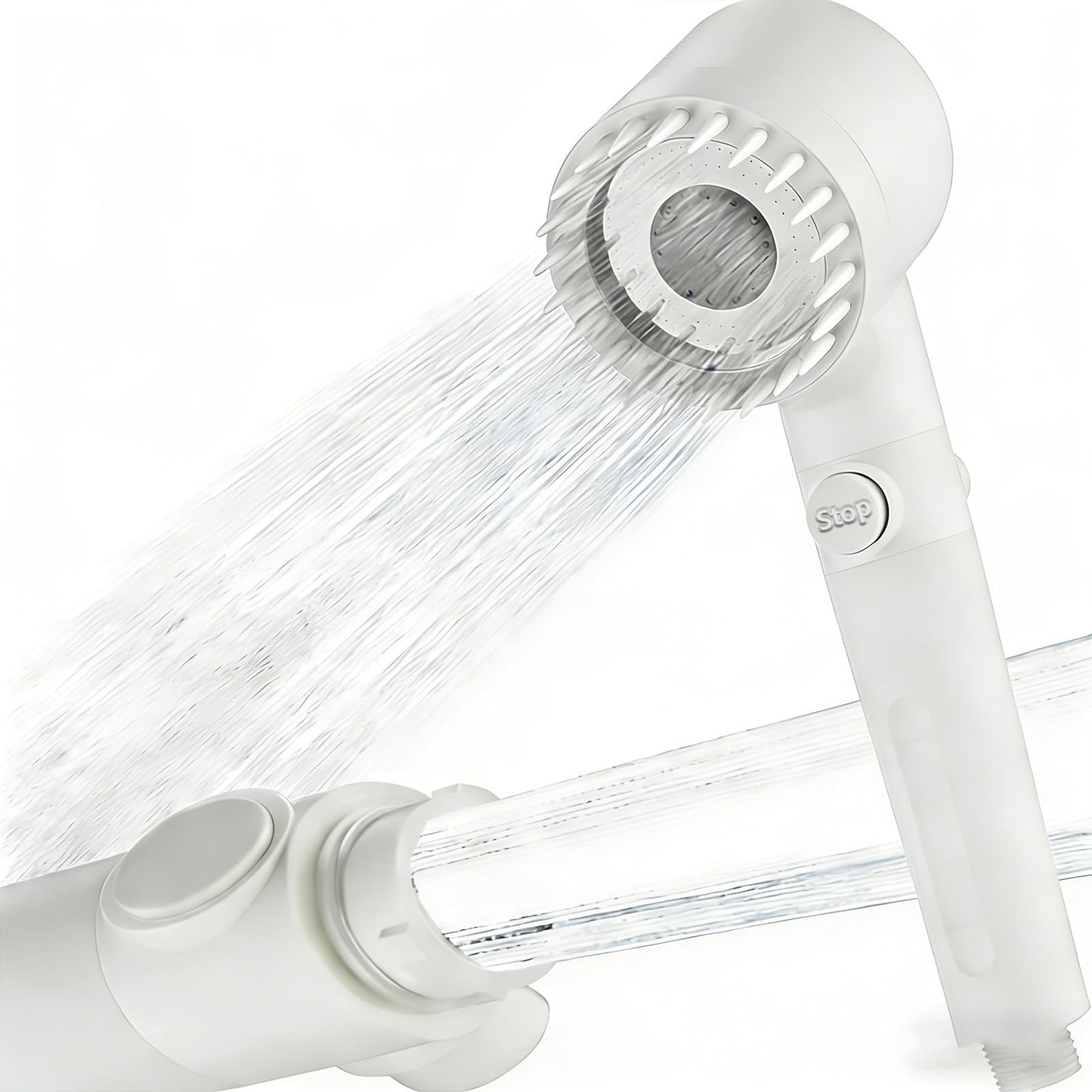 BENTRIP Soffione doccia ad alta pressione con filtro ad acqua dura con filtro a 15 fasi e 3 cartucce filtranti extra, 3+1 modalità di spruzzo, con tubo in PVC, soffione doccia massaggiante portatile