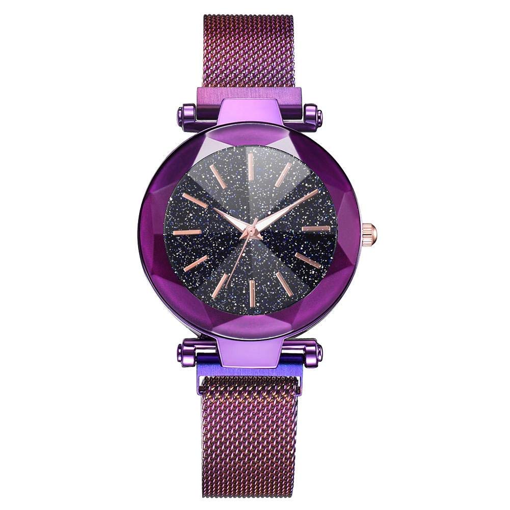 GT Gala Time Purple Color Fancy Bracelet Design Black Glittery Dial Design Trending Magnetic Mesh Strap Analog Woman & Girls Watch (B07V5JGZQ9) Amazon Price History, Amazon Price Tracker