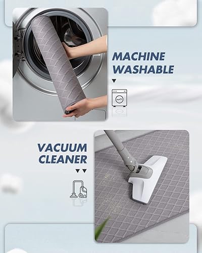 Miniatura 6 de AMOAMI Tapetes de baño ultra delgados, con parte trasera de goma, antideslizantes, absorbentes, para suelo, regadera y lavabo (16 x 24 pulgadas,