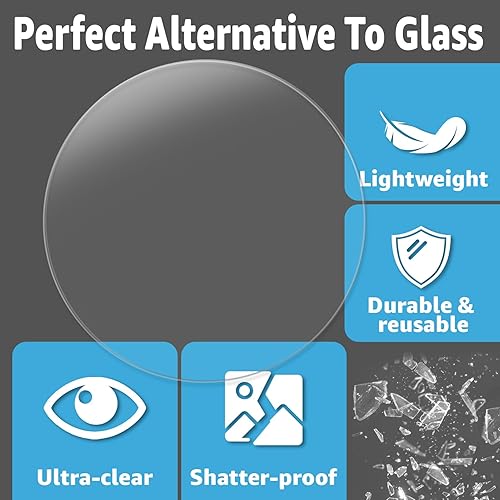 Miniatura 6 de Art3d 2 hojas redondas de acrílico transparente de 18 de pulgada, 20 pulgadas de diámetro, disco de plexiglás redondo, panel de PET circular para