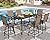 PHI VILLA 7 Piece Patio Bar Dining Set, Outdoor Bar Height Patio Table and Chairs Set with 6 Padded Patio Swivel Bar Stools & 40" Bar Height Table for Deck, Garden, Yard