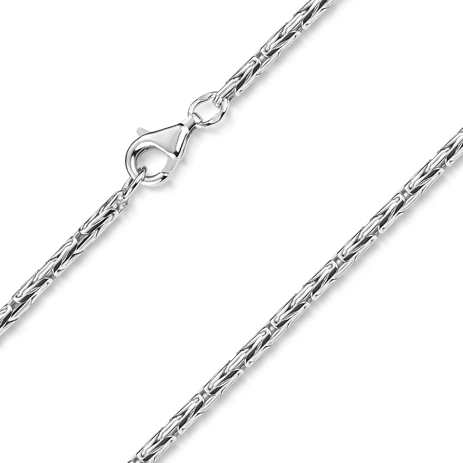 MATERIA by Matthias Wagner 925 Silber Königskette Herren Halskette 2,5mm rund rhodiniert 40-70cm + Schmuck Box #K74