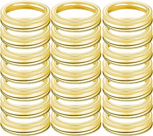 42 Pieces Regular Mouth Canning Rings, Canning Bands For Mason Jar Small Mouth, Rustproof Tinplate Metal Bands/Rings For Mason Jar, Canning Jars Rings (Golden) #TOP8