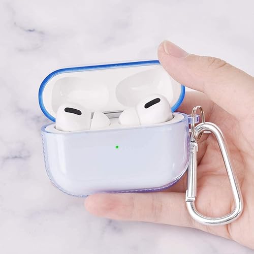 Vista 56 de KOREDA Funda para AirPod Pro de 2ª/1ª generación, funda protectora transparente de TPU suave y transparente a prueba de golpes, diseñada con llavero