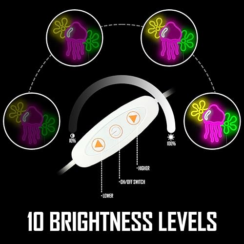 Miniatura 4 de Letrero de neón de medusas para decoración de pared, luz LED regulable, medusa, flor, luz de neón, luz de pared de neón para dormitorio, bar, fiesta