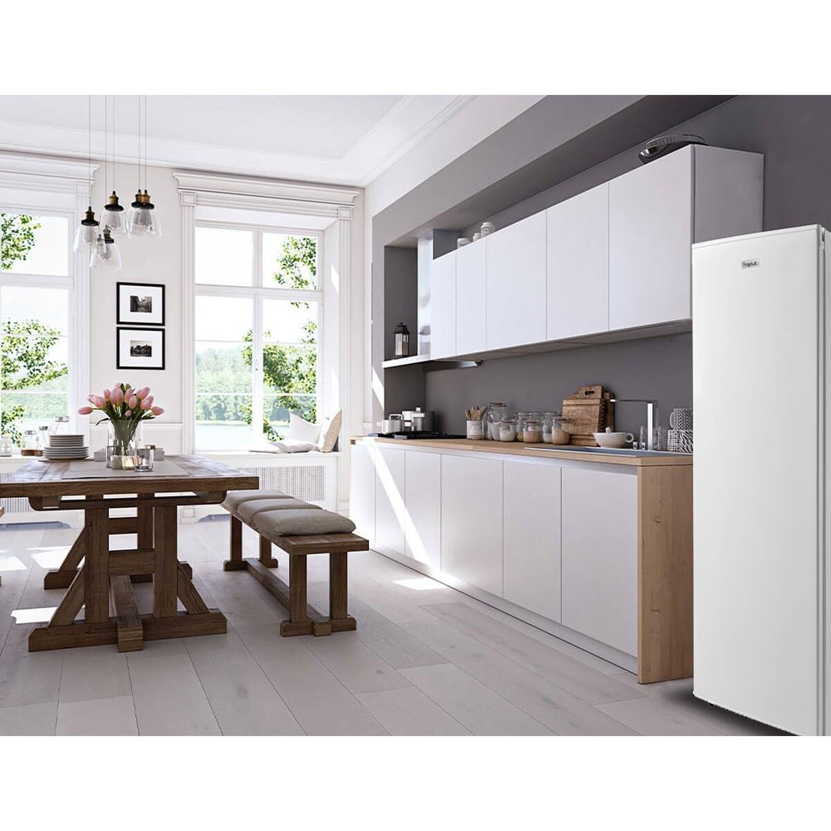 FrigeluX Kühlschrank Schrank Weiß RA235BE 230L