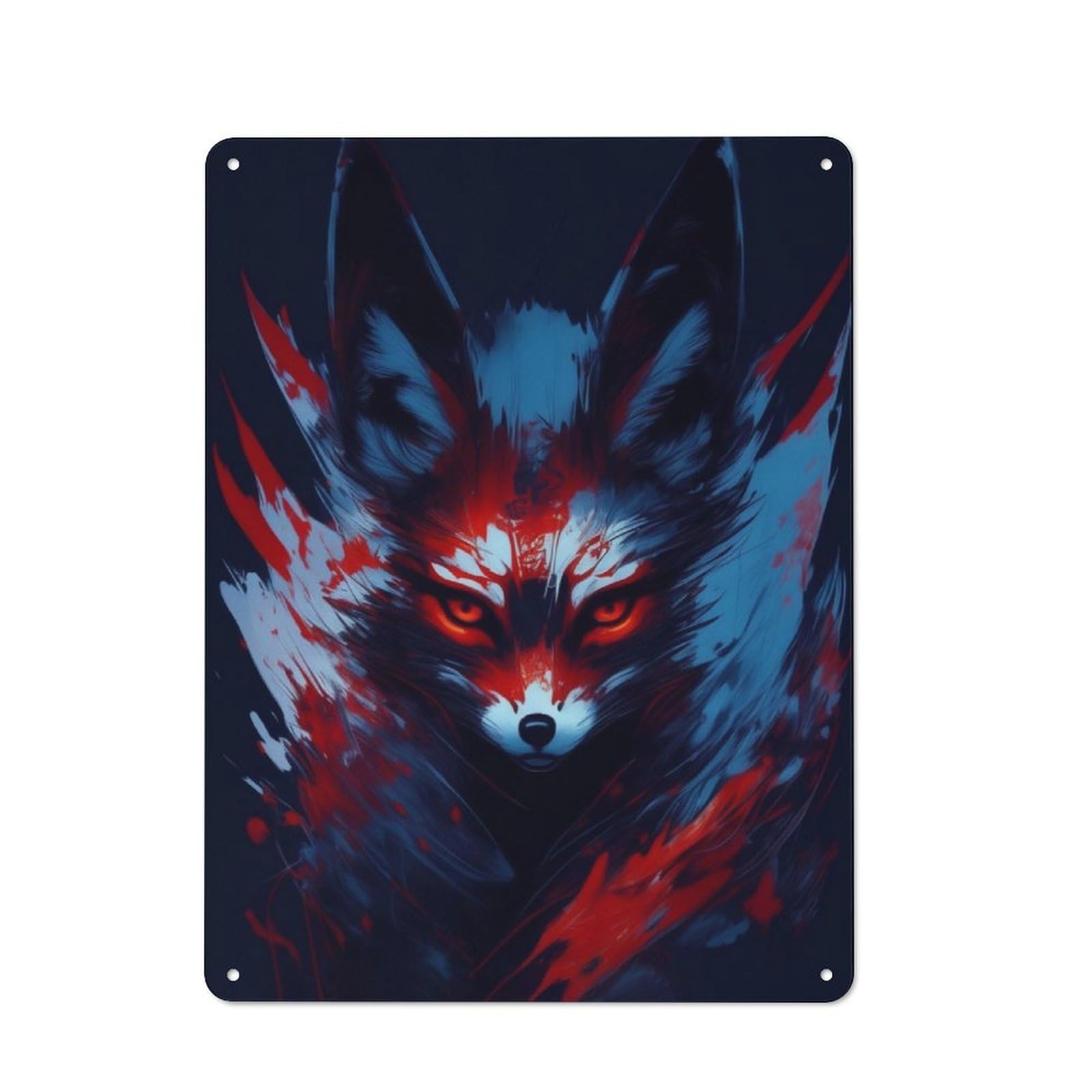 Junmoney Fennec Fox Abstract For Garden Room Or Summerhouse, Vintage Tin Sign 40X30cm, A Metal Wall Feature For Garden Rooms And Summerhouses