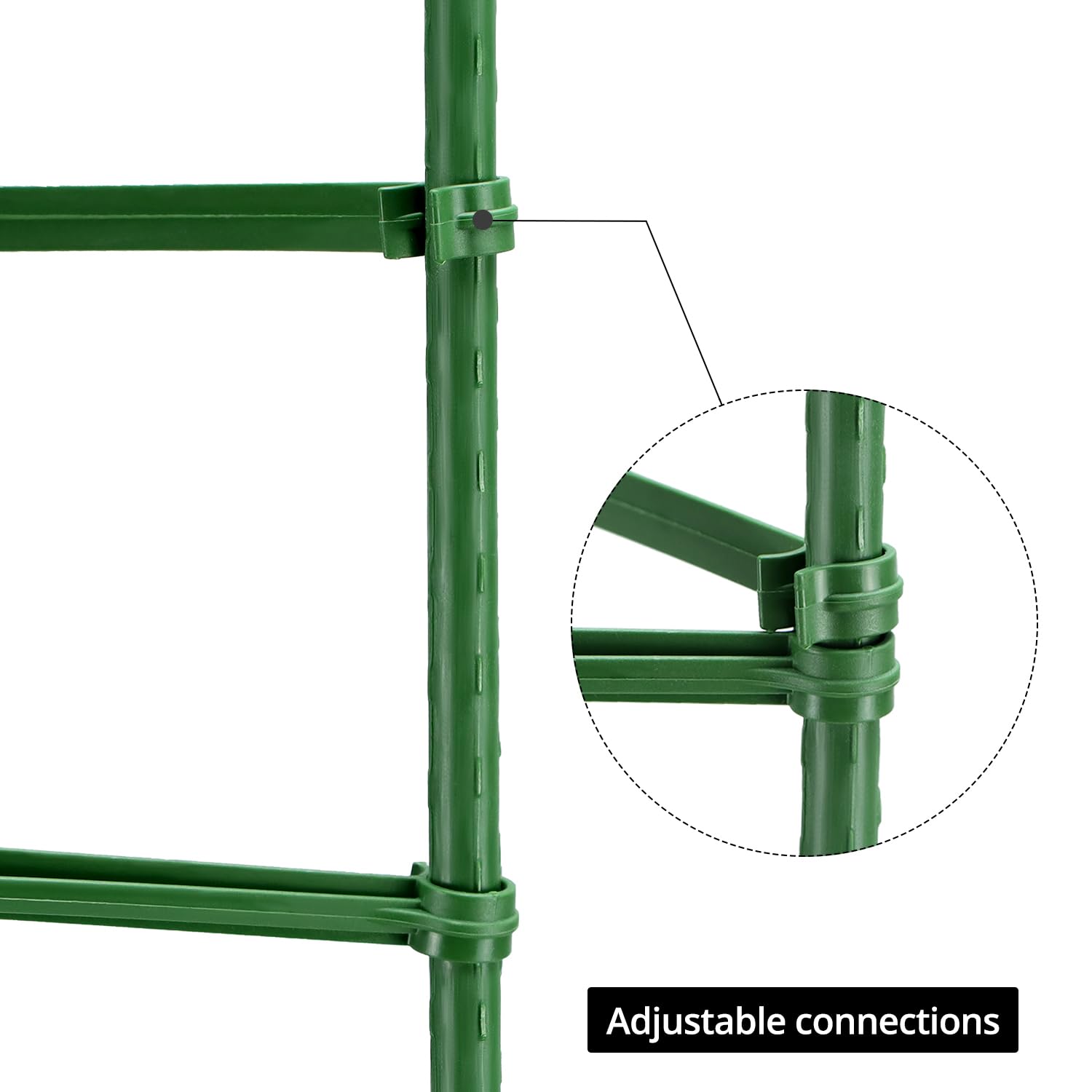 QWORK® 6 Pack Plant Cage Support, 120cm/47'' Climbing Plant Support, Trellis for Climbing Plants Plant Cages, for Tomato Flowers - Image 4