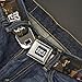 Crunchyroll Belt, Seatbelt Buckle Belt, Cowboy Bebop Jet Black and Crew Bonsai Tree Scene and Logo, 30 to 44 Inches