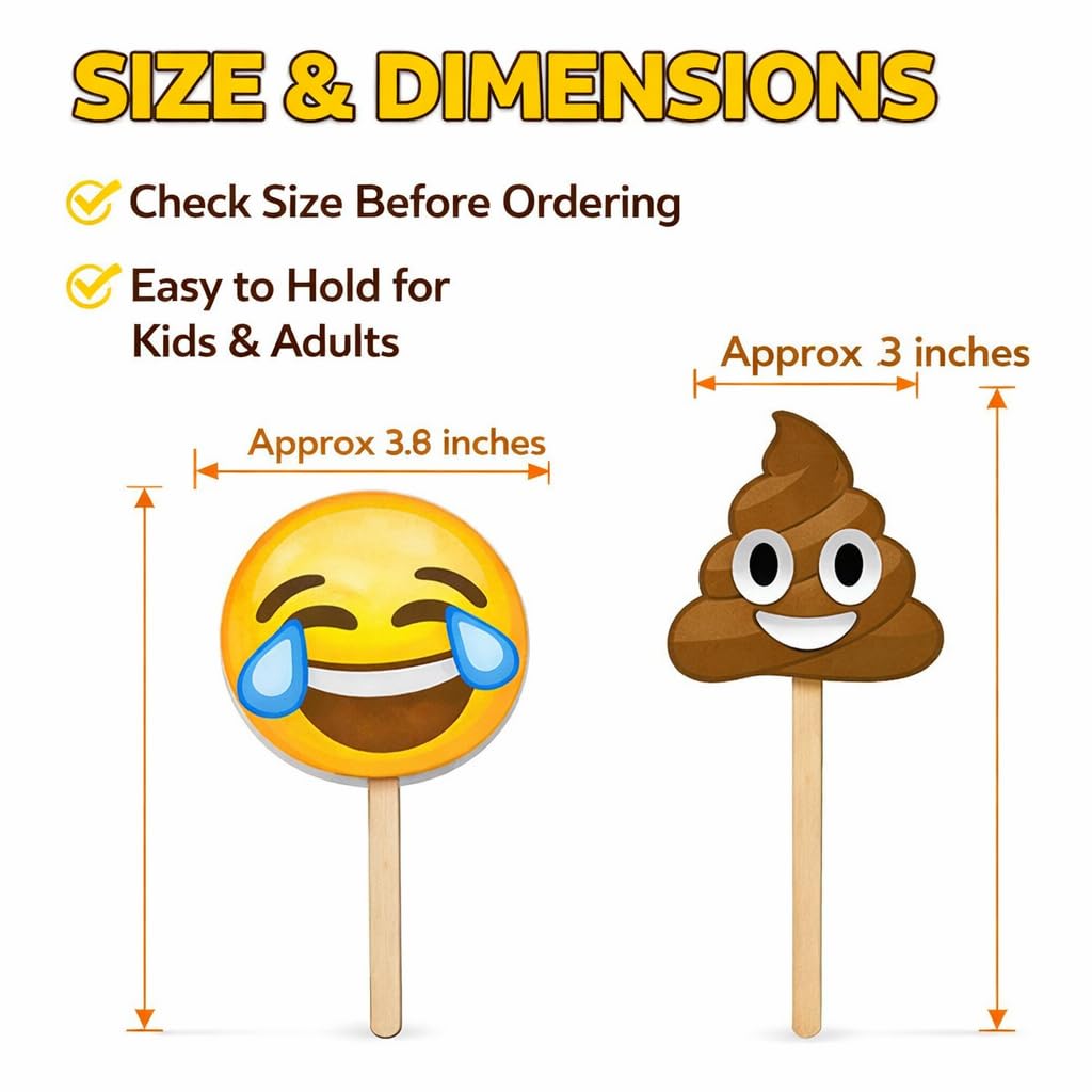 Emoji Photo Booth Props - Fun Party Decorations -2 Emoji Photo Booth Props - Fun Party Decorations -2