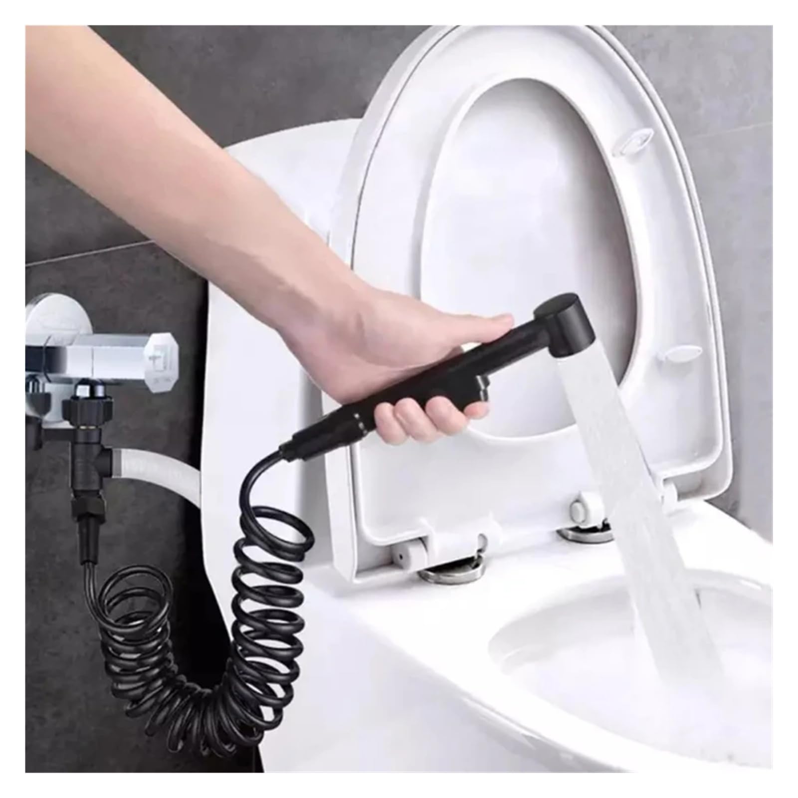 Manguera flexible de ducha de teléfono de 1,5 m/2 m, tubo de agua de poliuretano con ajuste universal G1/2 para inodoro, bidé y fontanería de baño (negro) - y extensible