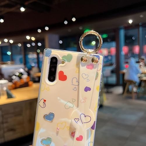 Miniatura 5 de Lastma Funda para Samsung Galaxy Note 10 linda con correa de muñeca, función atril para Galaxy Note 10, funda con purpurina brillante de dibujos