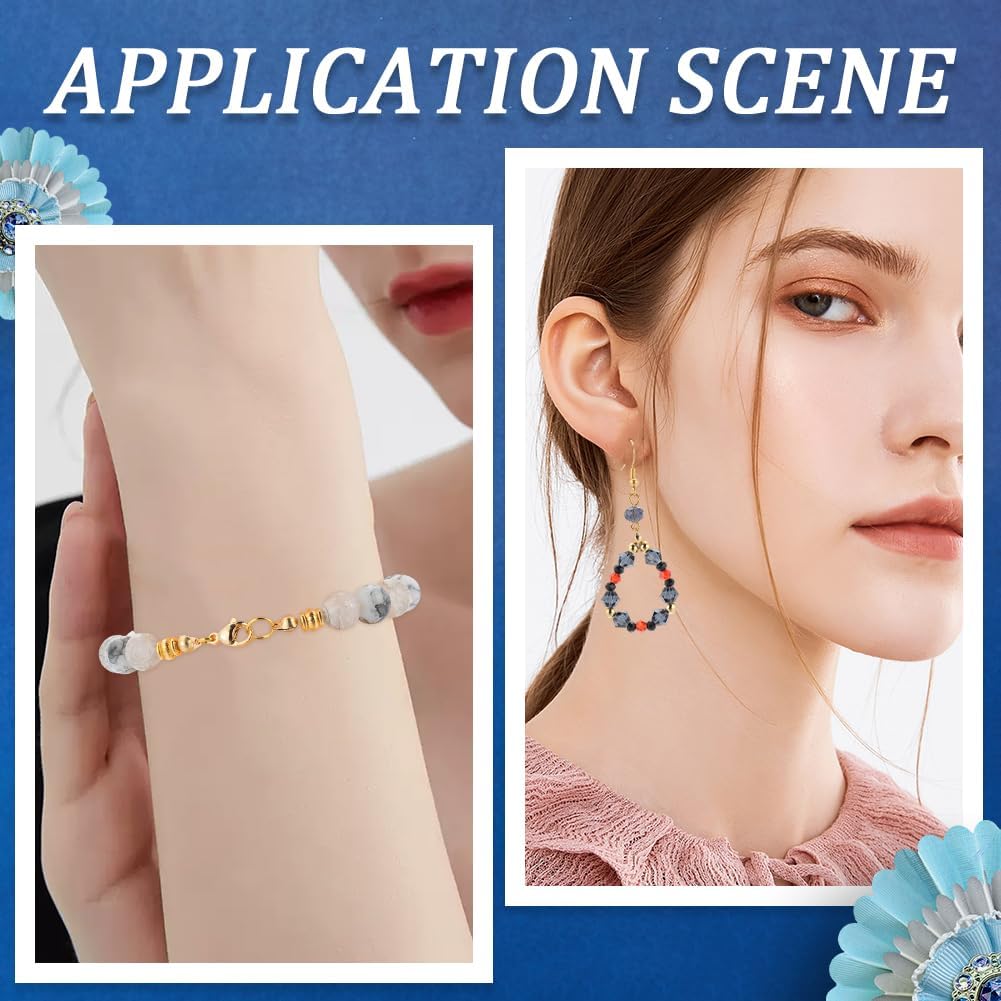 SUNNYCLUE 1 Box 300Pcs Real 18K Gold Plated Bead Tip 304 Stainless Steel Knot Covers Bead Tips Crimp Bead Covers Mini Knot Cover Beads for Jewelry Making Accessories Bracelets Necklaces Supplies - Image 5