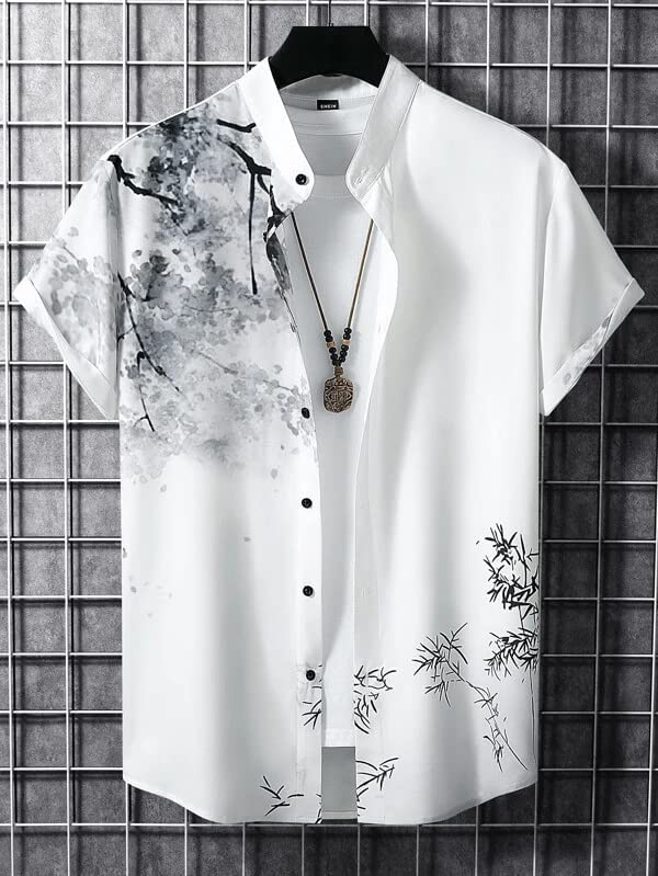 Image of Men's Lycra Digital Print Casual New Shirt Casual Shirts