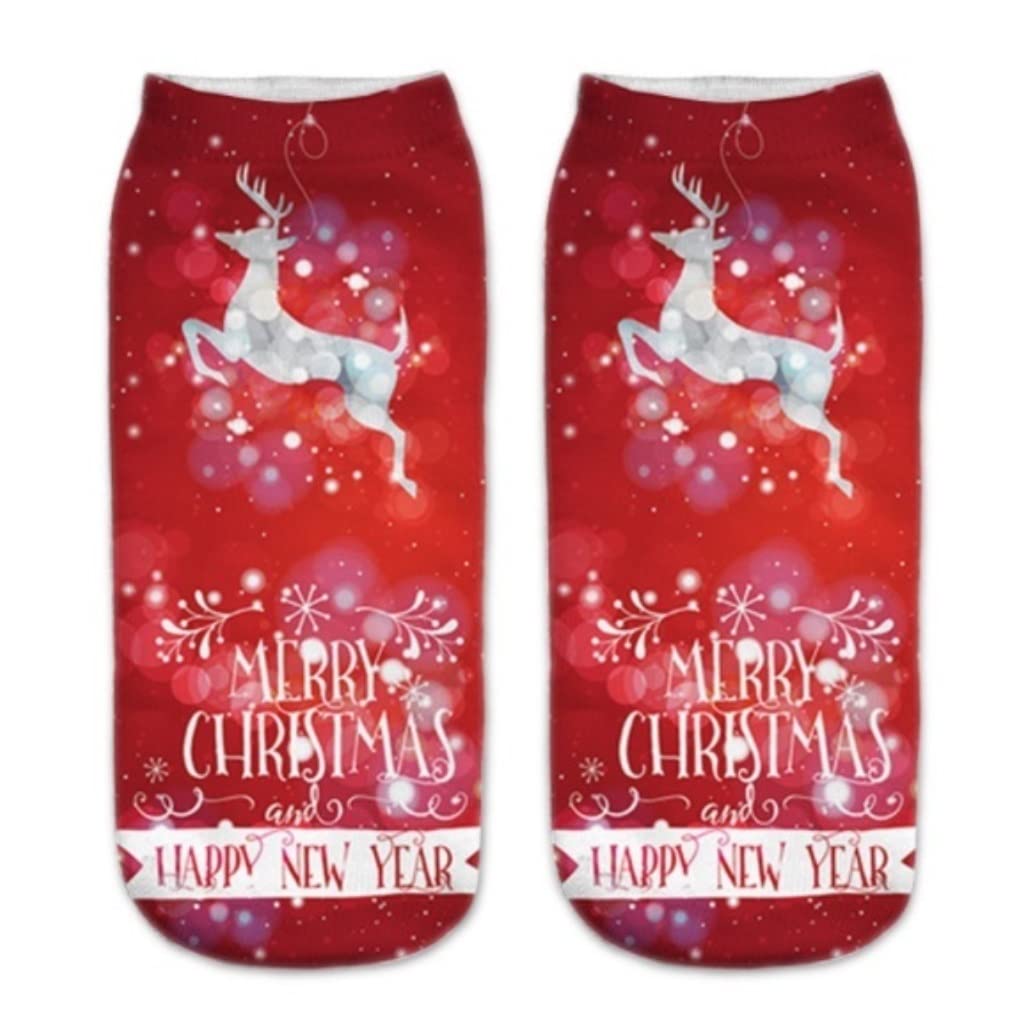 Skarpety Ciepłe 4 Pary Śmieszne Skarpetki Unisex Casual 3D Drukowane Skarpety Świąteczne Śliczne Skarpetki Z Głębokim Dekoltem Wygodne! Skarpety Zimowe