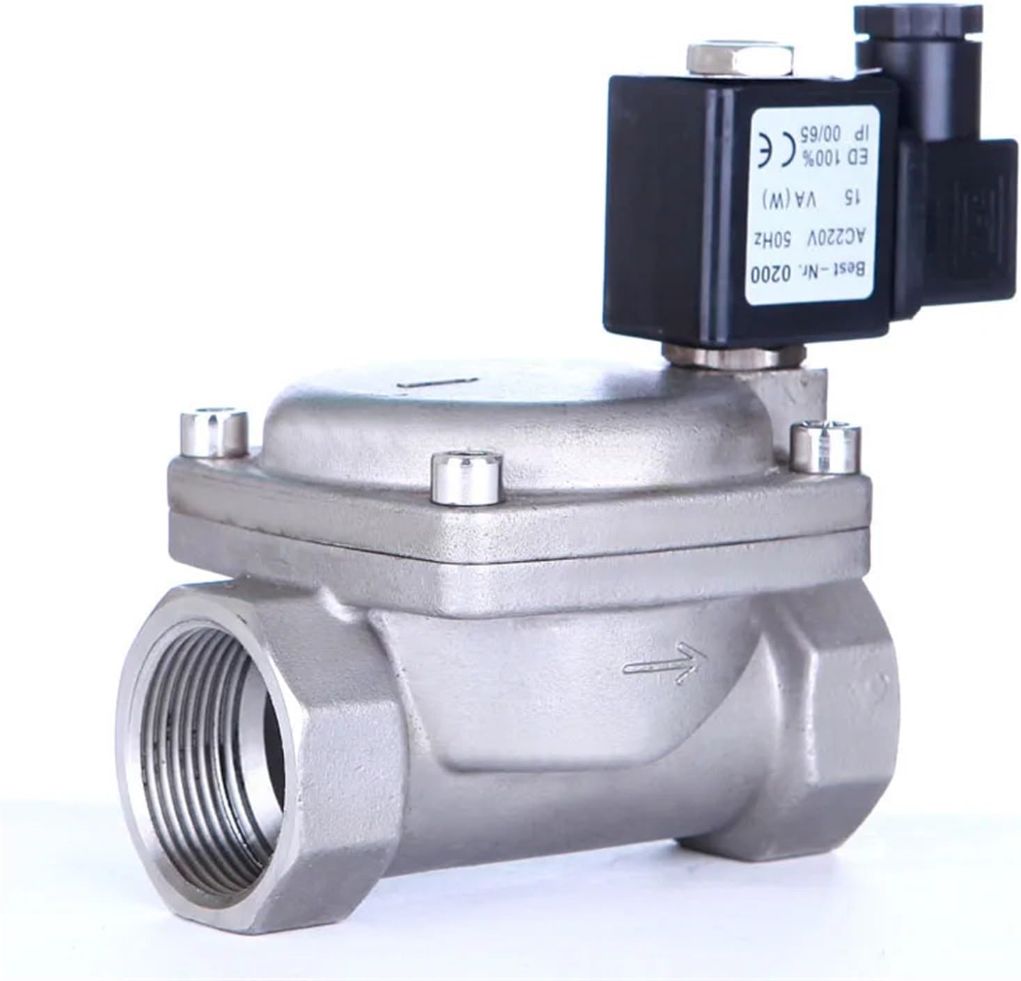 1-1/4" Normally Closed Stainless Steel High Pressure Solenoid Valve 110V 24V 12V 24v(NPT_110VAC_EPDM-SEAL)