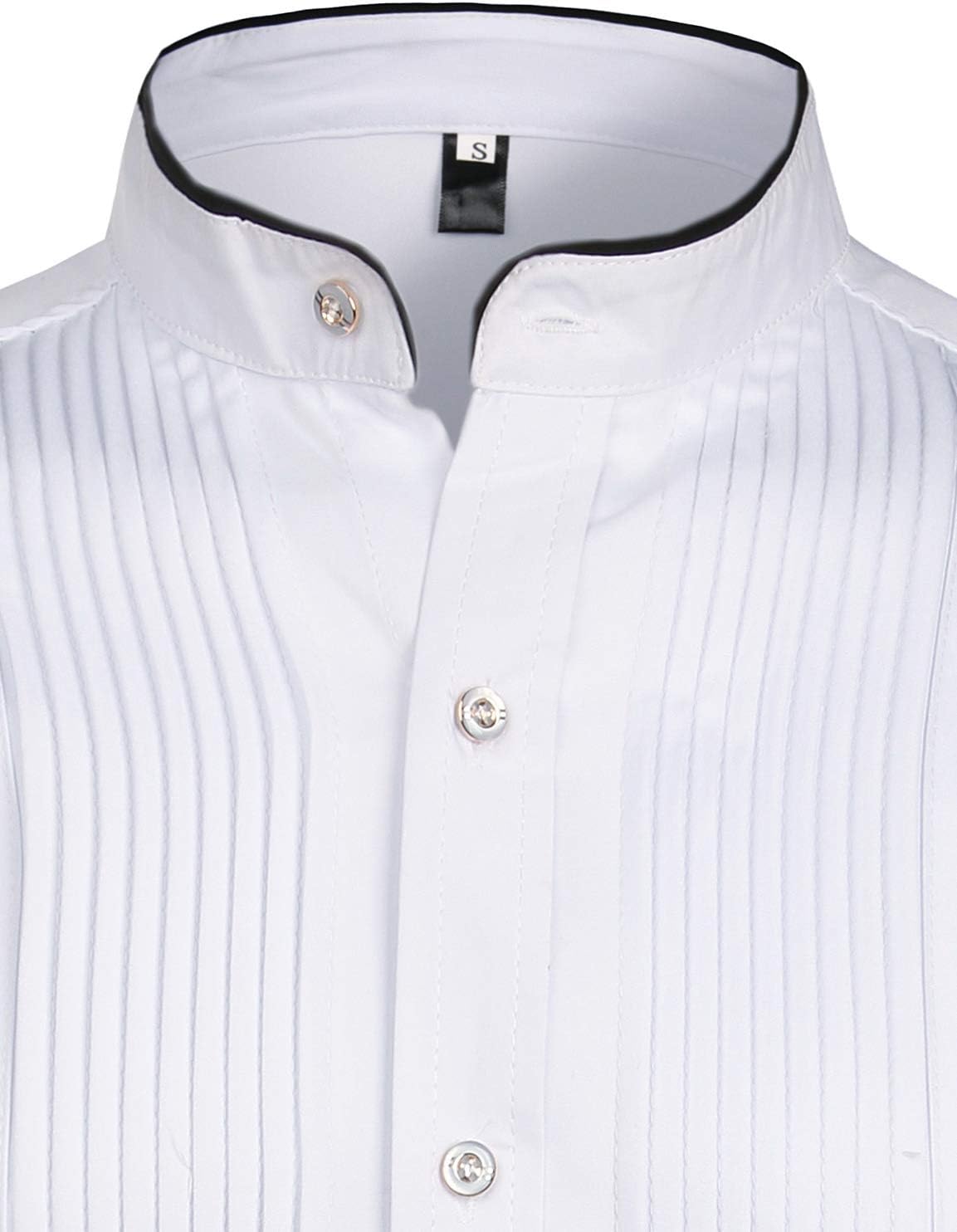 ZEROYAA Mens Slim Fit Long Sleeve Tuxedo Dress Shirts/Prom Performing Shirts - Image 3