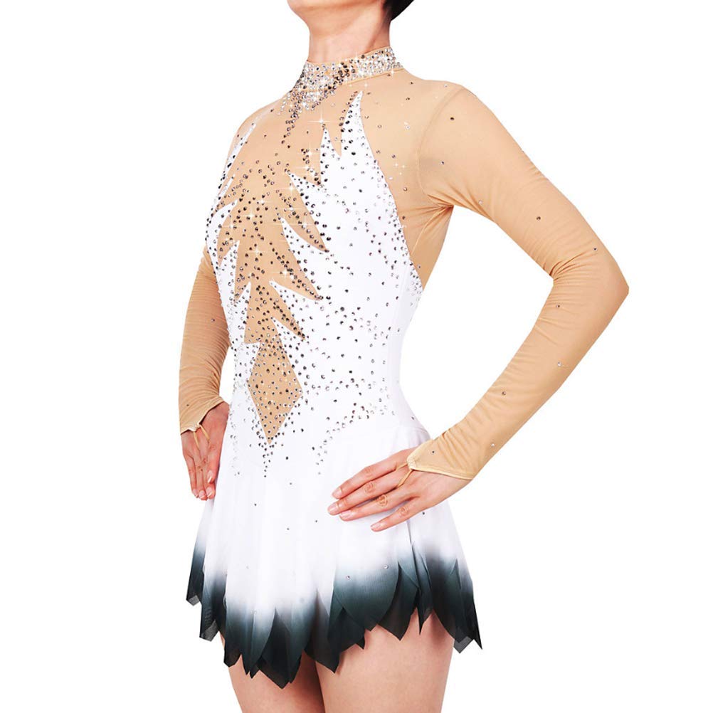 Vestido clásico de Patinaje artístico para Mujer, Vestido de Patinaje artístico sobre Hielo, Ropa Deportiva de Invierno para Patinaje sobre Ruedas para niñas, Cristal