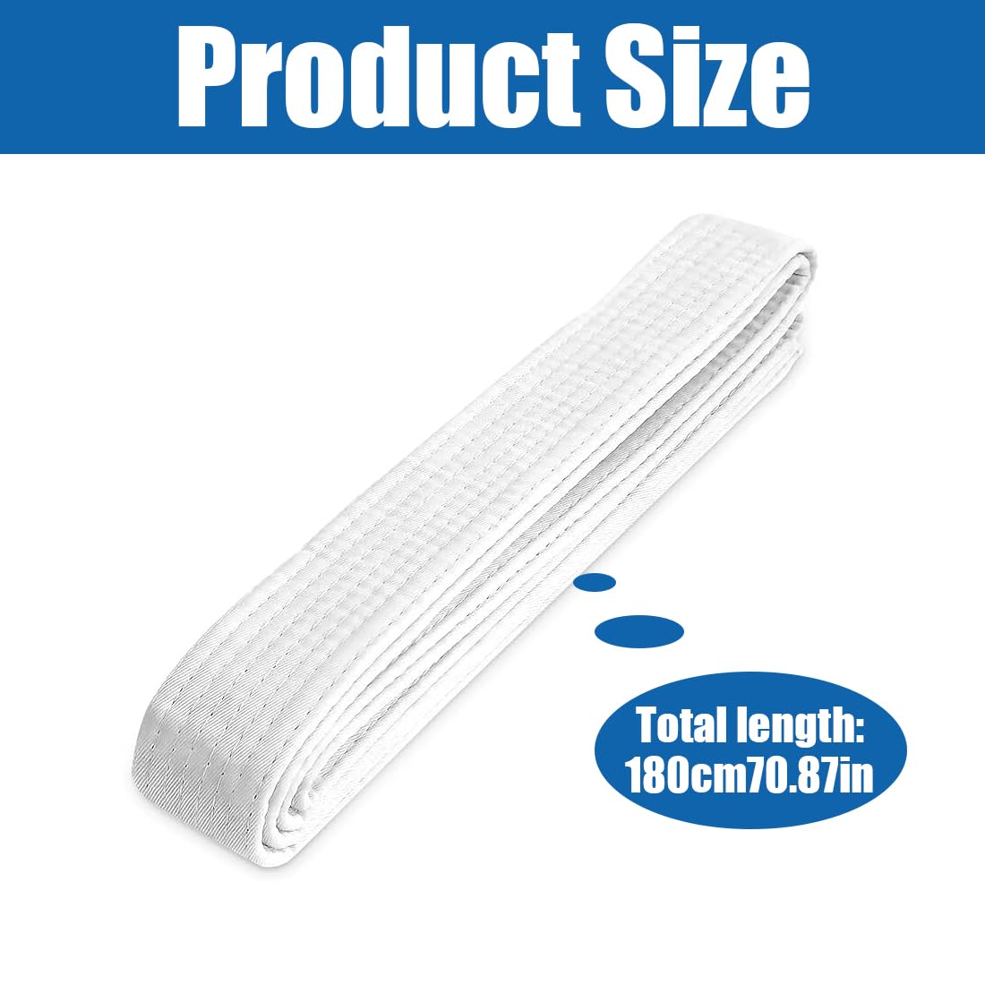 Cinturón de Judo Profesional 180 cm para Niños y Adultos - Blanco