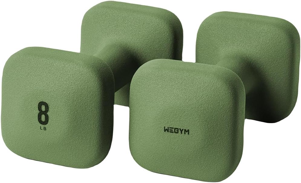 WeGym SafeGrip Square Dumbbells with Anti Slip Handles, Aesthetic Free Weights for Home Workouts, Stable Design Prevents Rolling during Floor Exercises