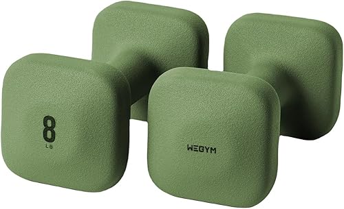 Miniatura 19 de WeGym SafeGrip Square Dumbbells with Anti Slip Handles, Aesthetic Free Weights for Home Workouts, Stable Design Prevents Rolling during Floor