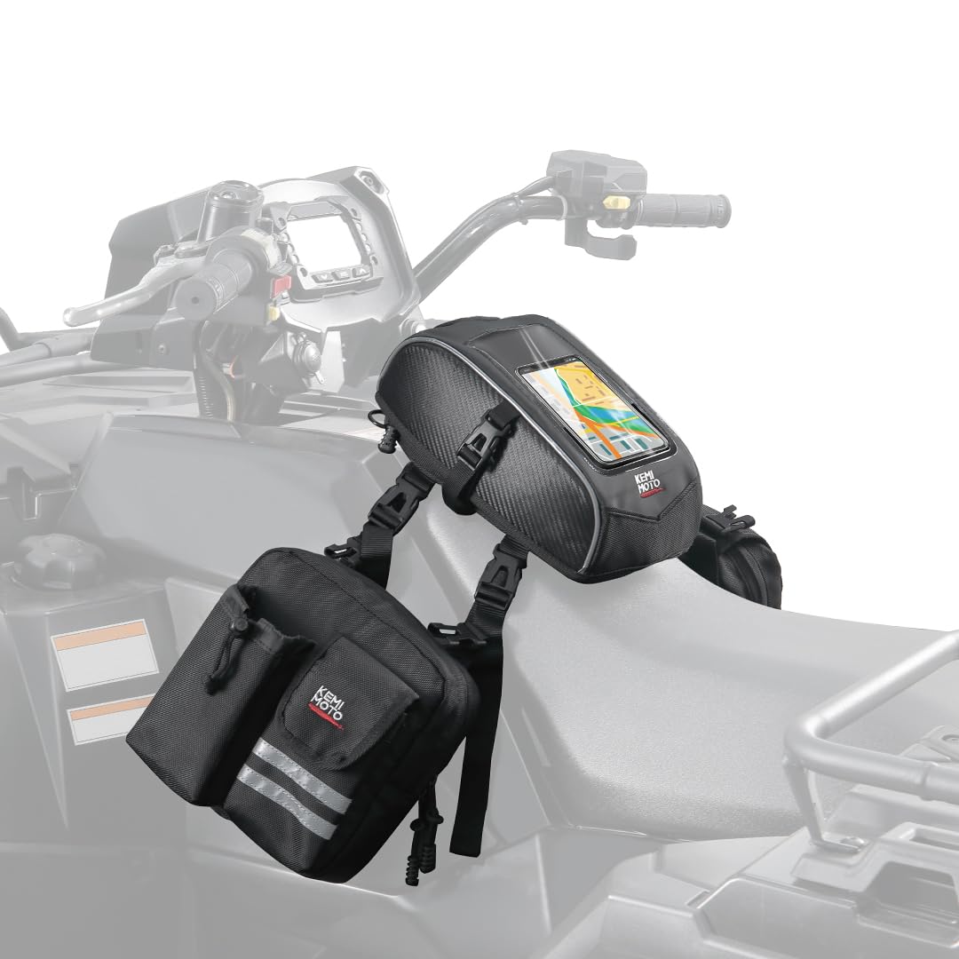KEMIMOTO ATV Saddle Bag Motorcycle Tank Bag Water-Resistant Four Wheeler Bag Fender Bag with Cooler Luggage Accessories Compatible with Sportsman Scrambler Fourtrax Grizzly Cfmoto Cforce