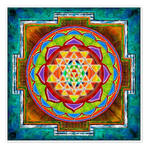 Intuition Sri Yantra II Poster de Dirk Czarnota 40 x 40 cm Déco colorée Tableaux Décoration murale