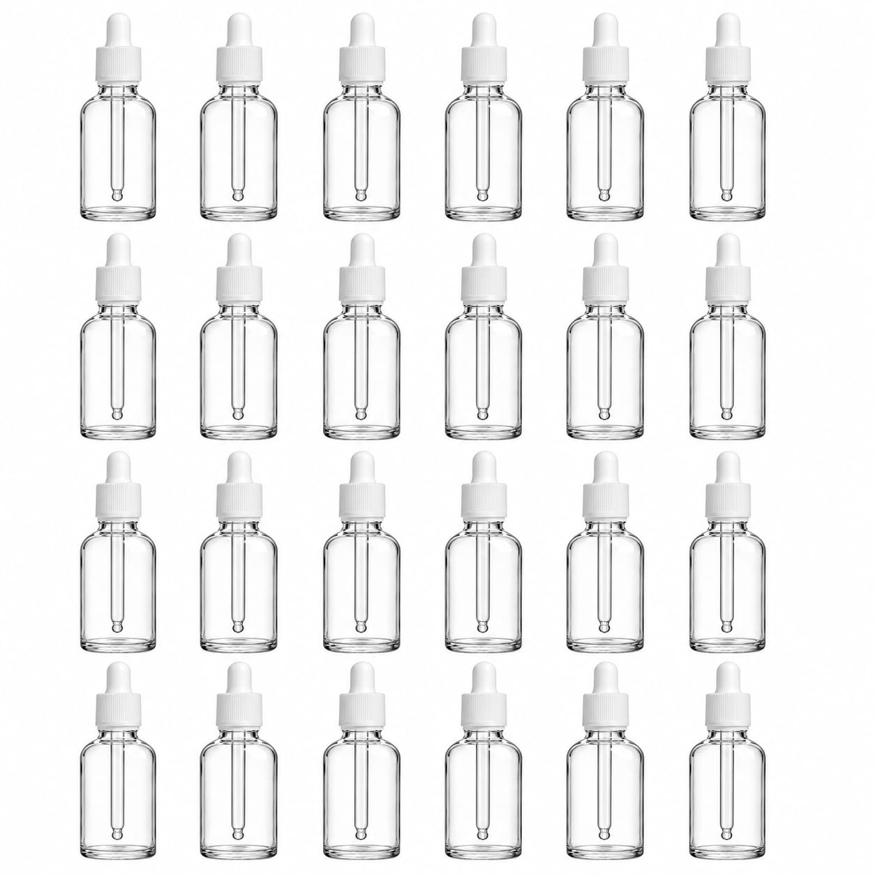 Pipettenflaschen 30 ml aus Klarglas, 24 Stück mit Pipette