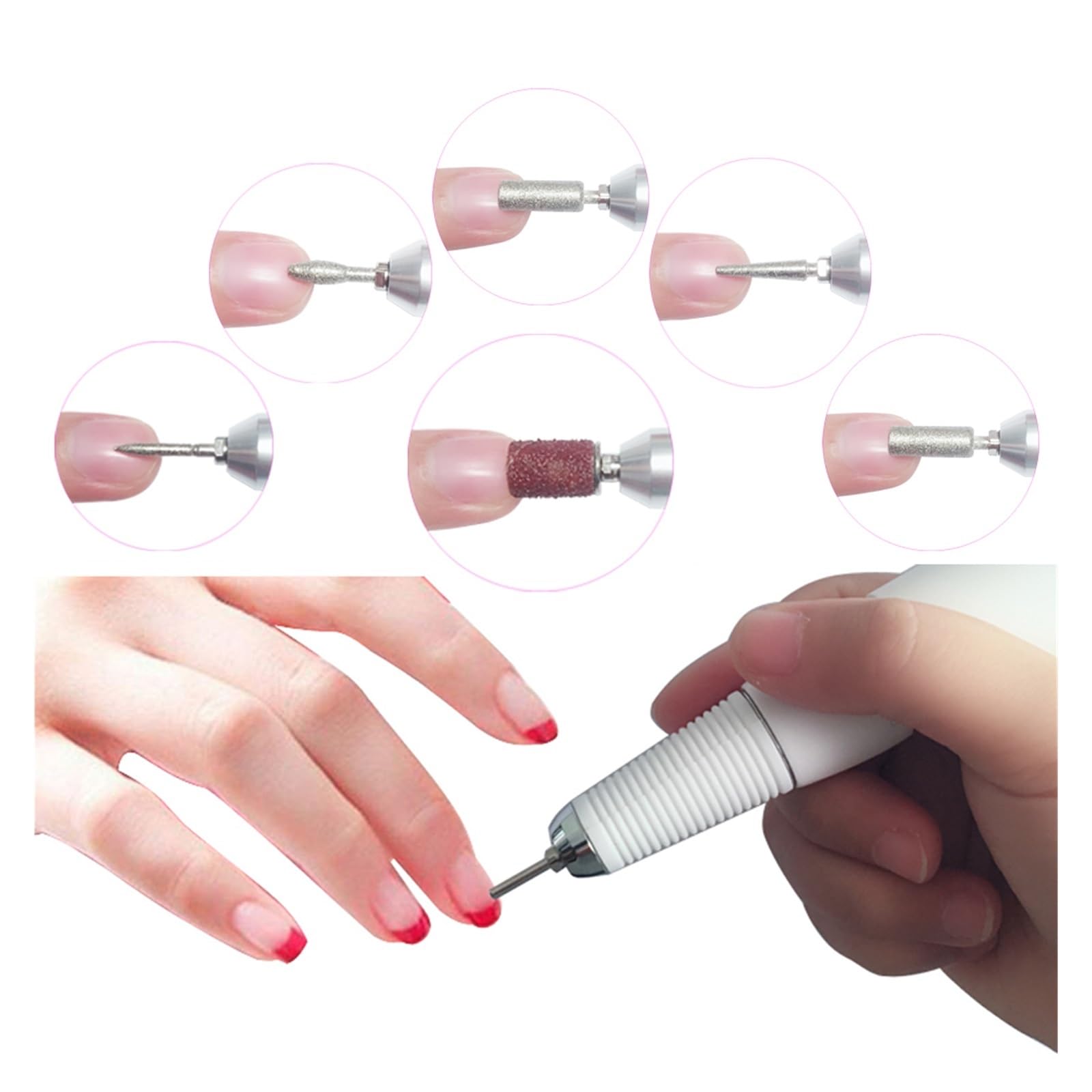 Elektrische Nagelbohrmaschine, Tragbare elektrische Nagelbohrmaschine mit 30.000 U/min, wiederaufladbares kabelloses Maniküre-Pediküre-Set, Nagelpoliermaschine Geräuscharmes Design