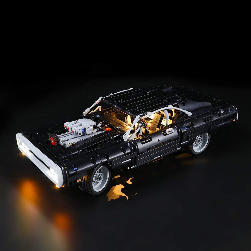 LIGHTAILING Light Set for (Technic Dom's Dodge Charger) Building Blocks Model - Led Light kit Compatible with Lego 42111(NOT Included The Model)