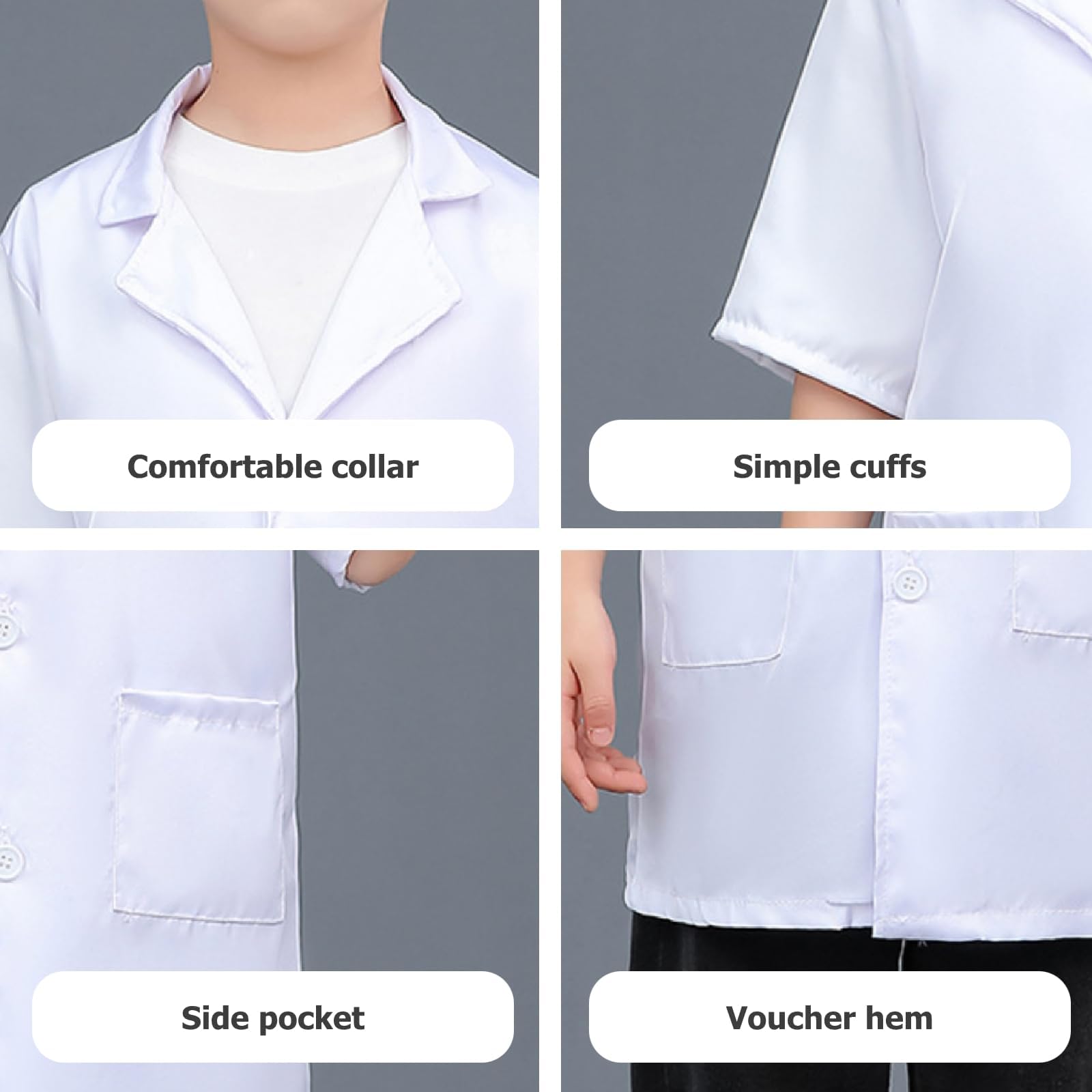 12pcs Kids Scientist Costume Set, Doctor Costume, Kids Lab Coat, Scientist Doctor Role Play Set for Boys & Girls, ID Card - Image 3