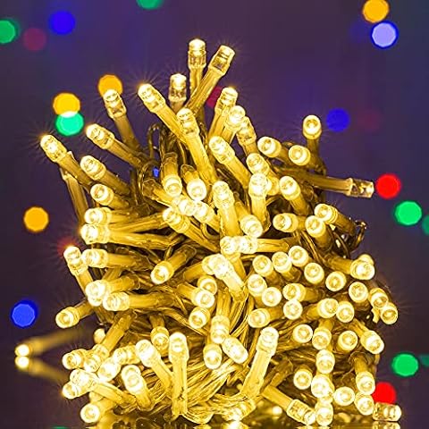 TEKLED® String Fairy Lights | 200 LED Decorative String Firefly Lights | Mains Powered with Adapter | Waterproof Indoor Outdoor 25M | Warm White | for Patio Garden Home Christmas Tree Party Cover