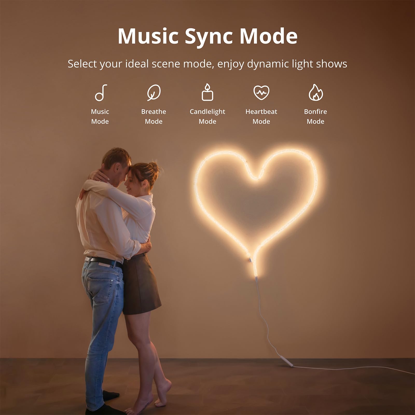 RG RayGalax LED Plush String Rope Lights, 10ft Soft 360 Degree Strip Lights, Smart Control Dimmable 2200K to 6500K, Indoor Party Bedroom Romantic Decoration Rope Light