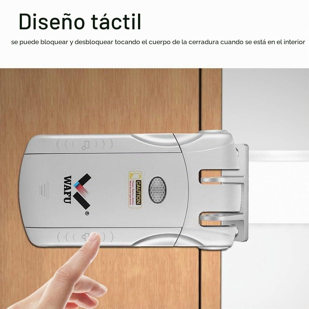 Cerradura de Seguridad Inteligente Electrónica Inalámbrica Sin Llave Control Remoto Toque Bloqueado y Desbloqueo (Plata + USB Bluetooth)