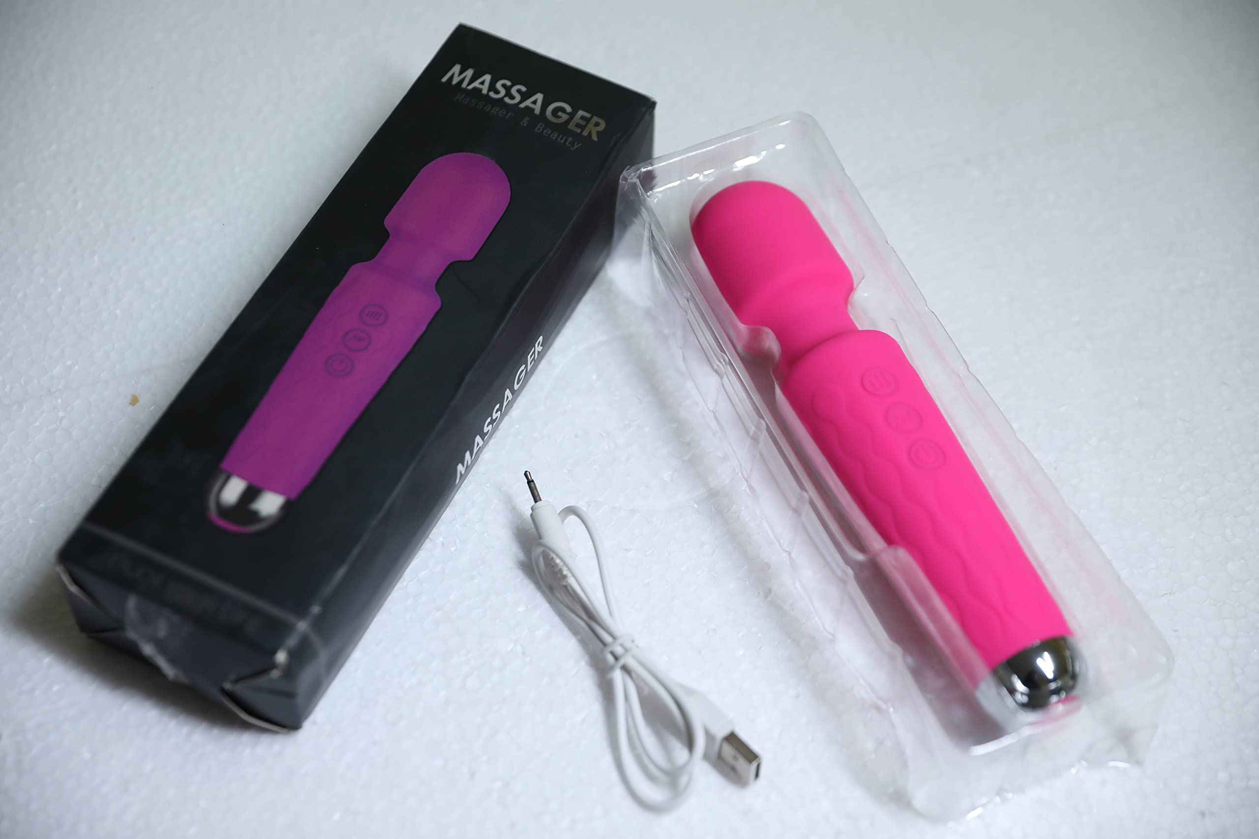 VAZRASHRI Massager with 20 Vibrartion Modes Personal Handheld Rechargeable Waterproof Massager Machine