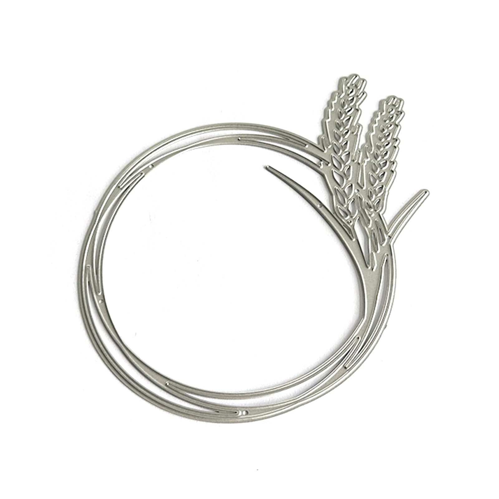 Buxuaaaa Wheat Wreath Cutting Dies Metal Die Cut Embossing Templates Cut Stencils for Scrapbooking Journal Card Decoration Carbon Steel Cutting Dies