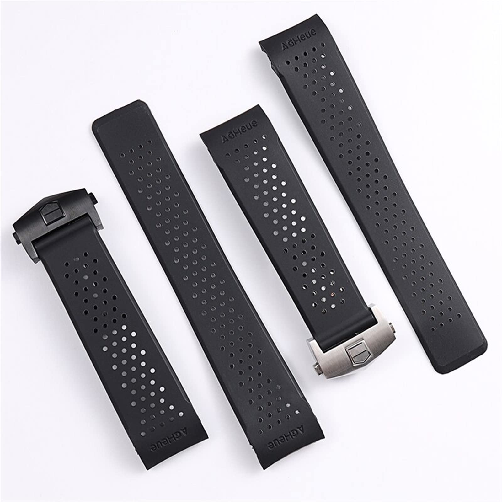 Klasyczny 22 24 mm gumowy pasek do zegarka czarny pasek do zegarka dla TAG Heuer CARRERA męski silikonowy pasek na nadgarstek zapięcie logo na