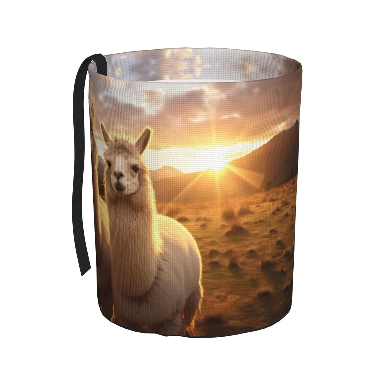Alpaca Llama2 Print Car Trash Can, Foldable Hanging Car Garbage Can,Car Storage Bag Organizer for Camping
