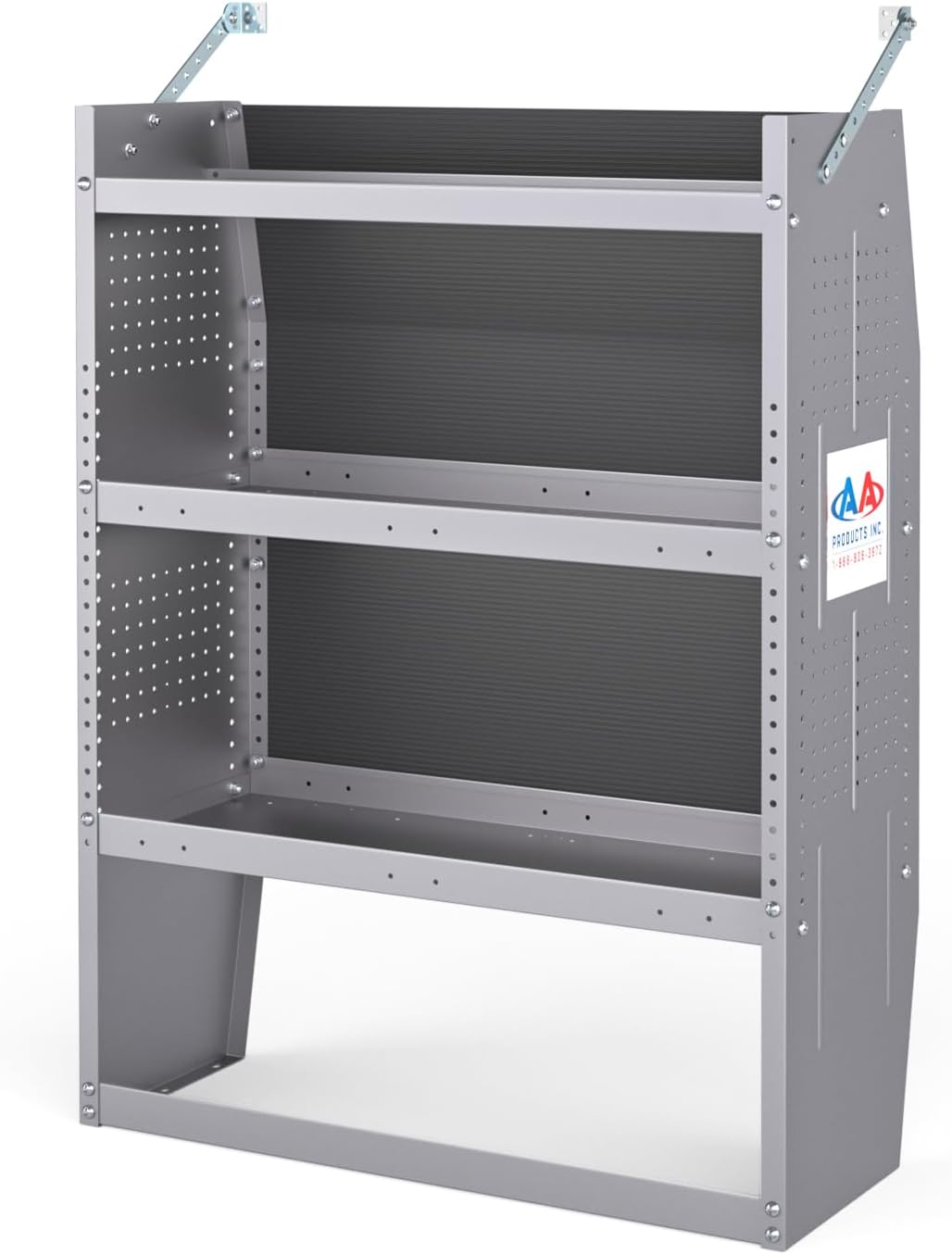 AA Products Inc. SH-4303 Steel Van Shelving Storage System Fits for NV200, Transit Connect 2014+ and Chevy City Express, Contoured Shelving Unit, 32" W x 43" H x 13" D